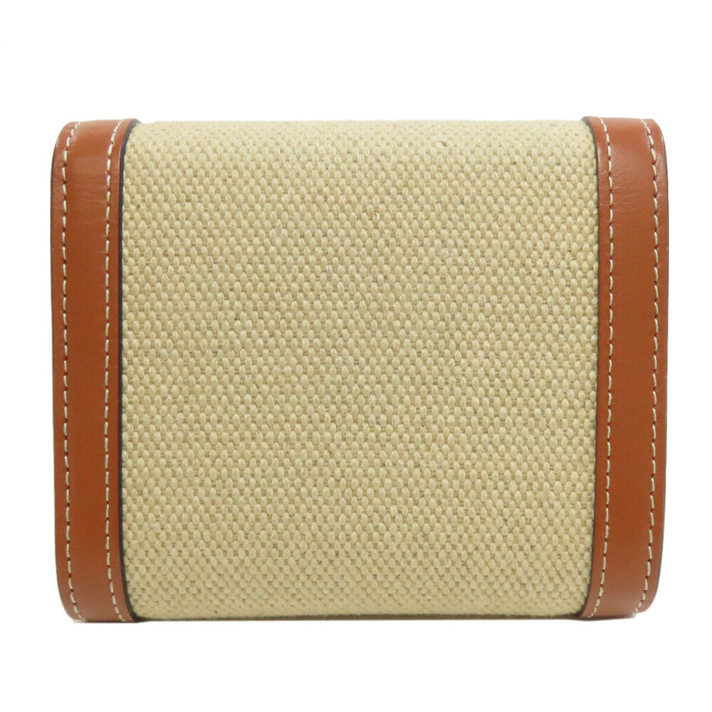 Celine Triomphe Canvas Flap Bifold Wallet Leather